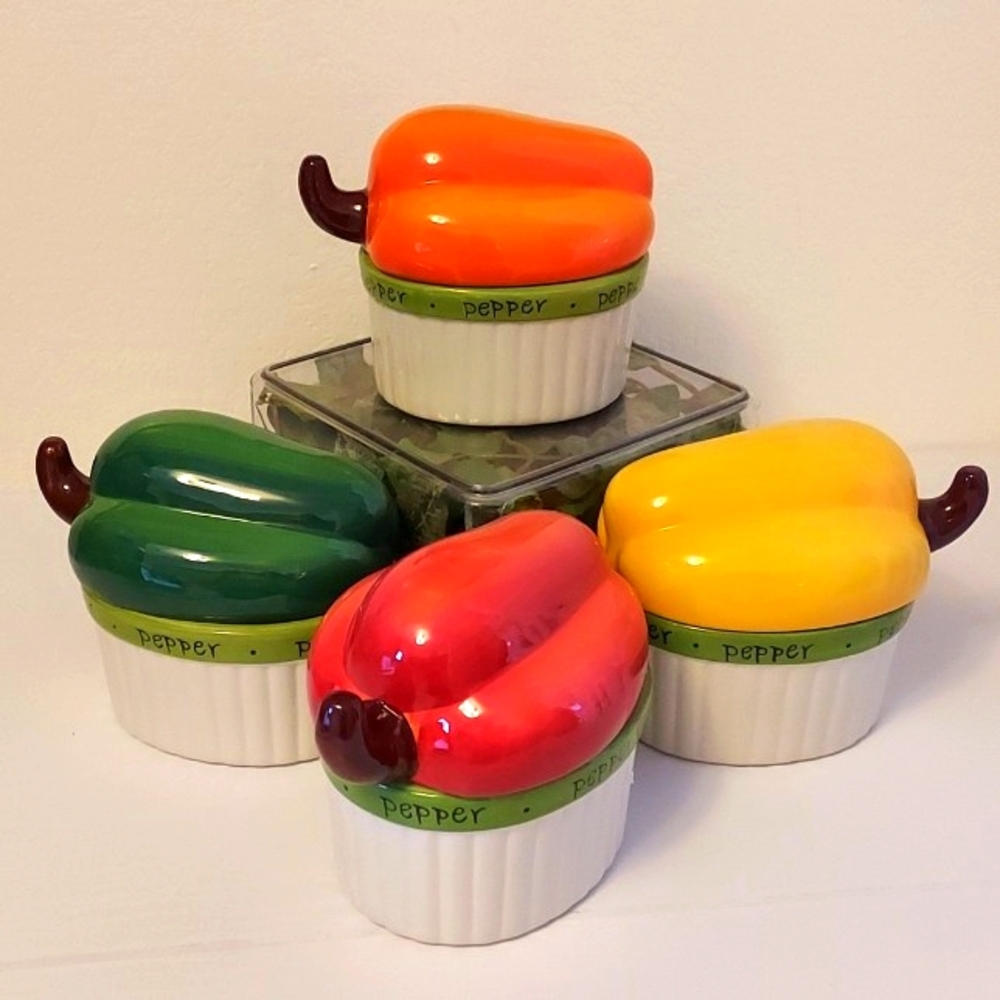 Certified International 4 Pepper Casserole Dishes by Judy Phipps